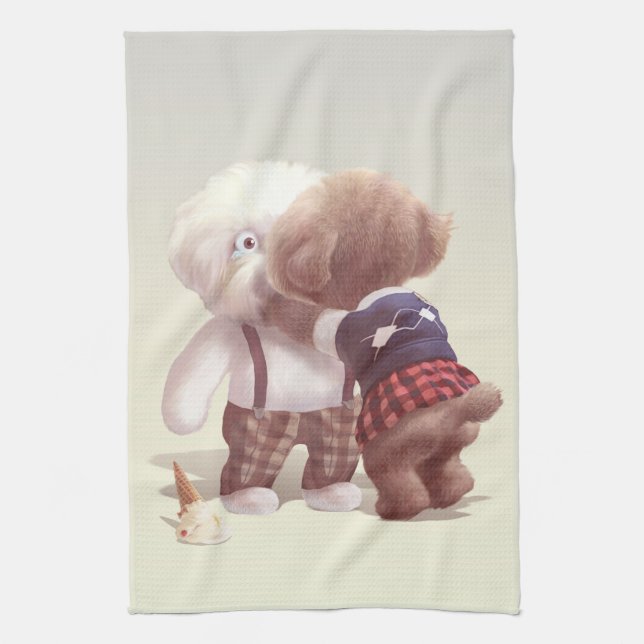 Linge De Cuisine Chiens mignons Accrochage (Vertical)