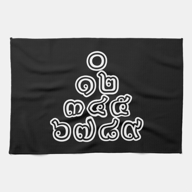 Linge De Cuisine Chiffres thaïlandais Pyramide ♦ Script en thaï ♦ (Horizontal)