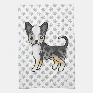 Linge De Cuisine Chihuahua à poil lisse bleu merle Chien mignon & p