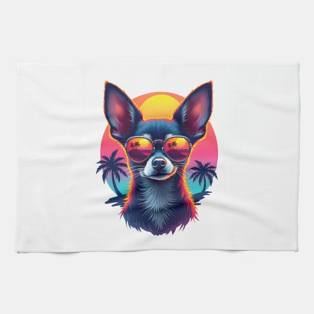 Linge De Cuisine Chihuahua  Abstract Painting  Colour  Cute Dog Cop (Horizontal)