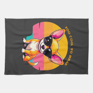Linge De Cuisine Chihuahua au coucher de soleil vintage