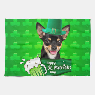 Linge De Cuisine Chihuahua Chien Chiot Chiot St. Patrick's Day Clov