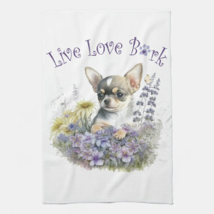 Linge De Cuisine Chihuahua Chien Maman Florale