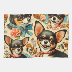 Linge De Cuisine Chihuahua sans mer vintage