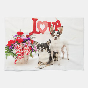 Linge De Cuisine Chihuahua's, Fleurs et Amour