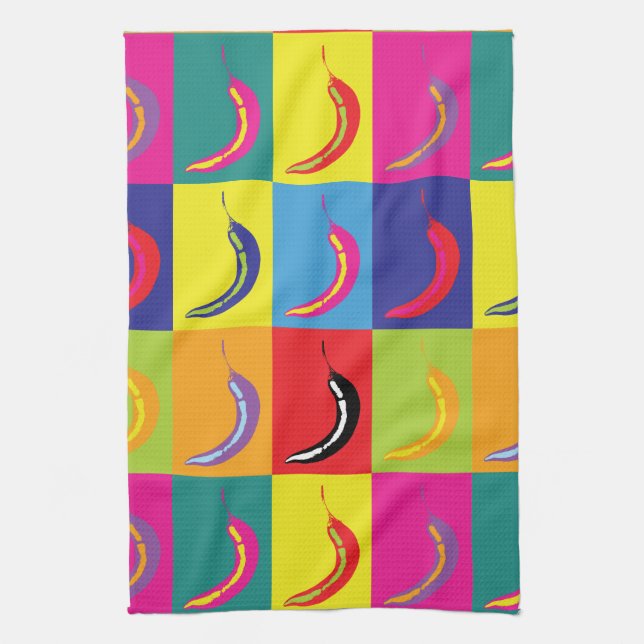 Linge De Cuisine Chilli Pepper Pop Art Bright Cuisine mexicaine (Vertical)