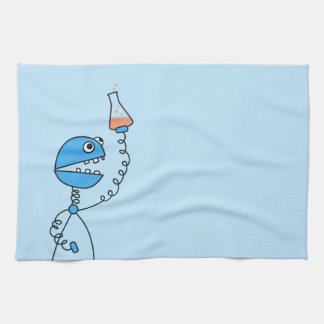 Linge De Cuisine Chimie drôle bleue de robot de bande dessinée
