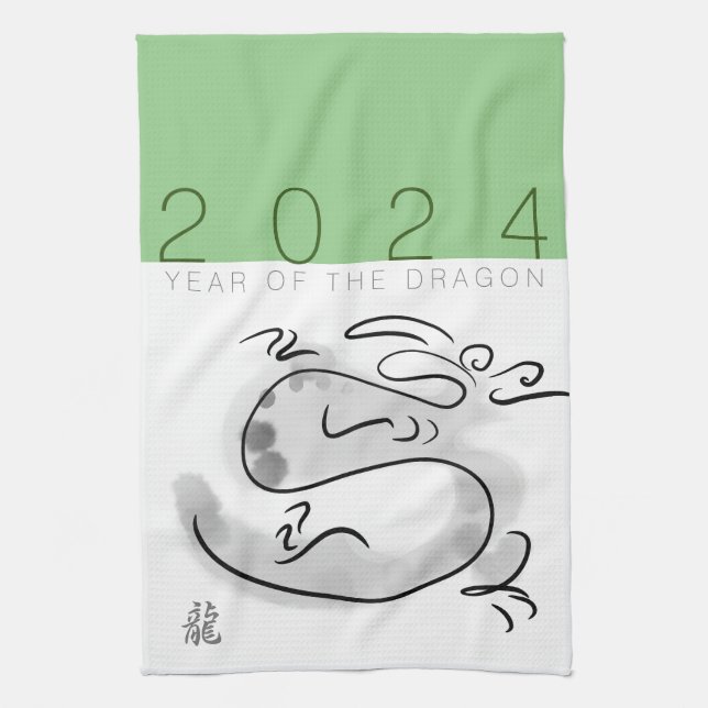 Linge De Cuisine Chine Nouveau An Dragon peinture originale KT2 (Vertical)