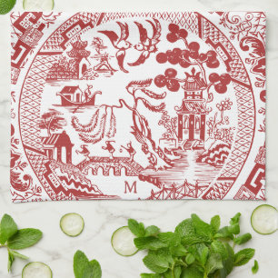 Linge De Cuisine Chine sauvage antique Motif Vintage Monogramme