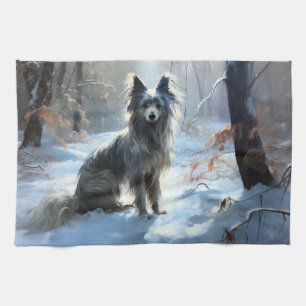 Linge De Cuisine Chinois Crested Laisser Il Neige Noël