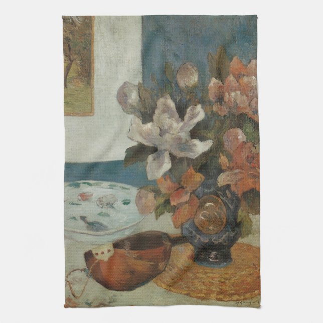 Linge De Cuisine Chinois Peonies et Mandoline par Paul Gauguin (Vertical)