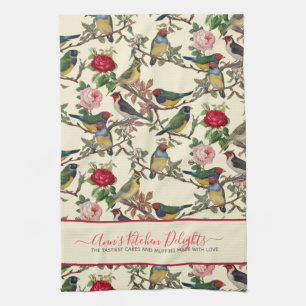 Linge De Cuisine Chintzy Birds de Victoria et Motif Vintage Rose