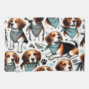 Linge De Cuisine Chiot Beagle vintage sans couture