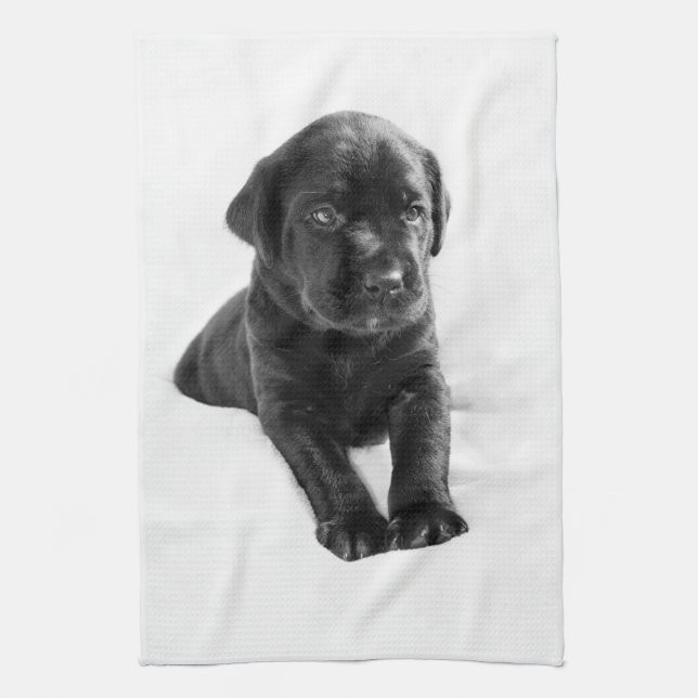 Linge De Cuisine Chiot noir de chien de Labrador (Vertical)