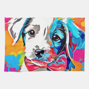 Linge De Cuisine Chiots Pop Art