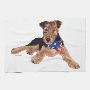 Linge De Cuisine Chiots Terrier Patriotique