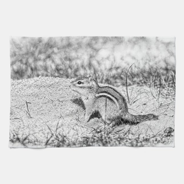Linge De Cuisine Chipmunk Sketch (Horizontal)