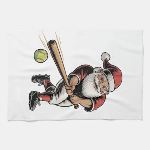 Linge De Cuisine Chirstmas Softball Jouer Santa Claus Sport