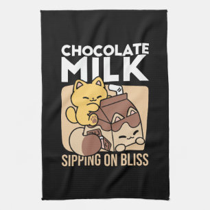 Linge De Cuisine Chocolat au Lait en Sirotant sur le Bonheur – Nour