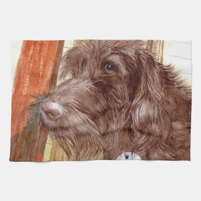 Linge De Cuisine Chocolat Labradoodle Jackson (Horizontal)