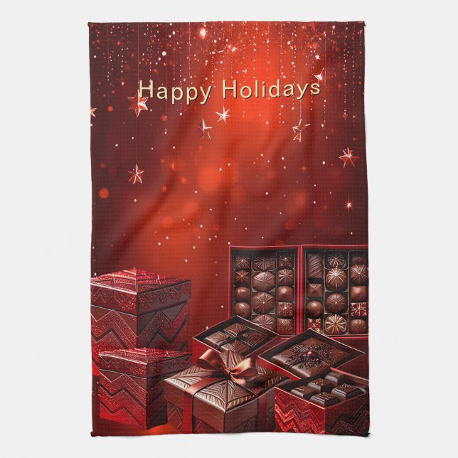 Linge De Cuisine Chocolate Candy Holiday Kitchen Towel (Vertical)