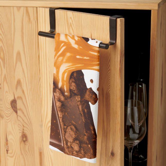 Linge De Cuisine Chocolate Caramel Kitchen Towel (Pliage en tiers)