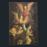 Linge De Cuisine Chorale des anges de Simon Marmion, Art Renaissanc<br><div class="desc">Détail d'une chorale d'anges; le volet gauche du retable de St Bertin (1459) de Simon Marmion (1425-1489) est une peinture religieuse vintage de l'époque de la Renaissance. Trois magnifiques musiciens anges jouant de la musique sur leurs instruments de musique (flûtes) en volant. Design festif à utiliser pendant la période des...</div>