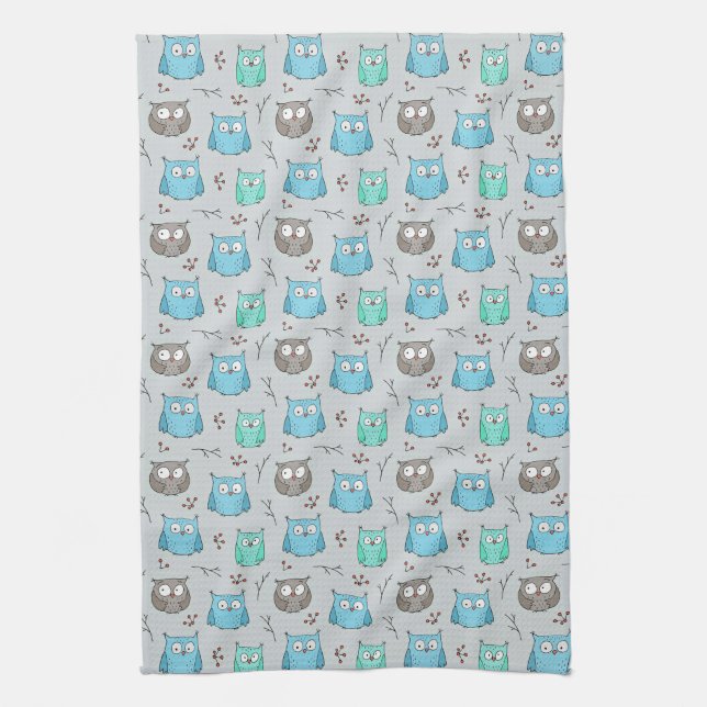 Linge De Cuisine Chouettes (Vertical)