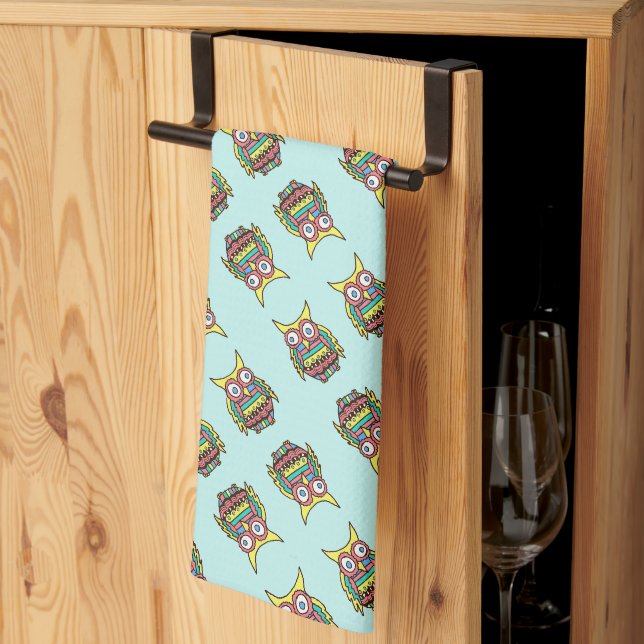 Linge De Cuisine Chouettes brillantes (Pliage en tiers)