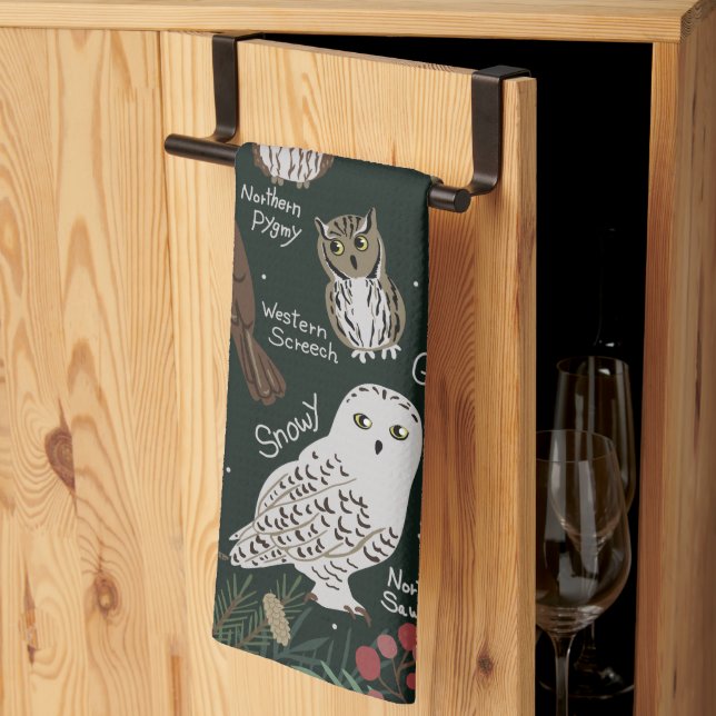 Linge De Cuisine Chouettes trouvées en Alaska Kitchen Towel (Pliage en tiers)