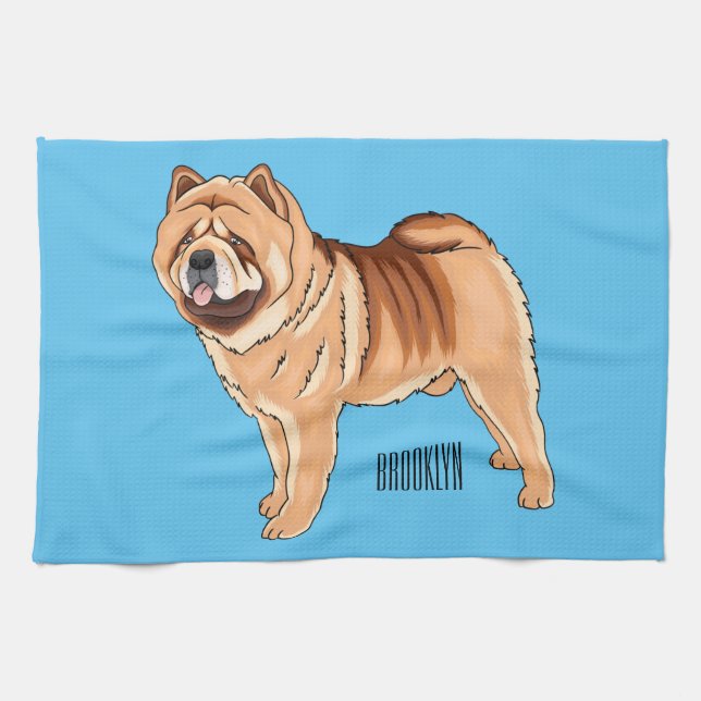 Linge De Cuisine Chow Chow dog cartoon (Horizontal)