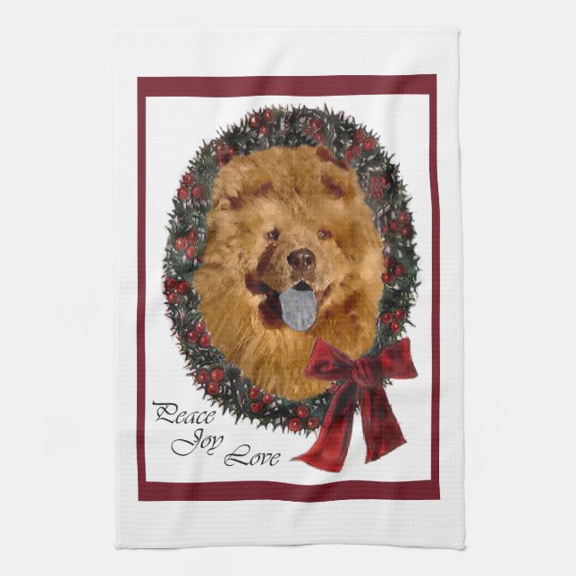 Linge De Cuisine Chow Chow Noël (Vertical)