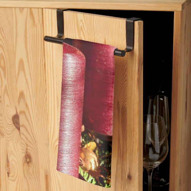 Linge De Cuisine Christmas Celebration Red Candles Winter Holidays (Pliage en tiers)