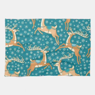 Linge De Cuisine Christmas Reindeer : Vintage Motif sans couture.
