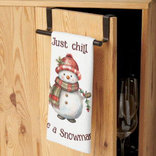 Linge De Cuisine Christmas Snowman Just Chill Citation amusante Aqu