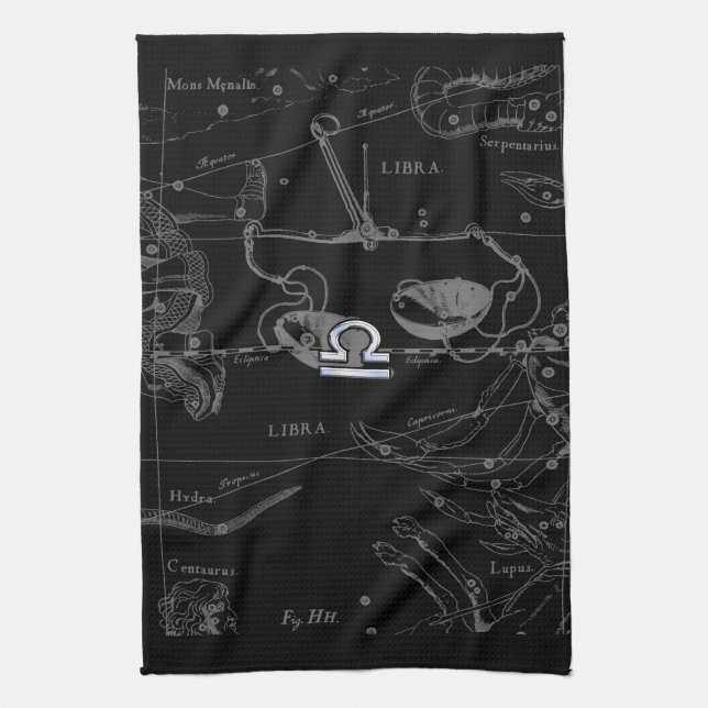 Linge De Cuisine Chrome Argent comme Libra Zodiac Connexion Heveliu (Vertical)