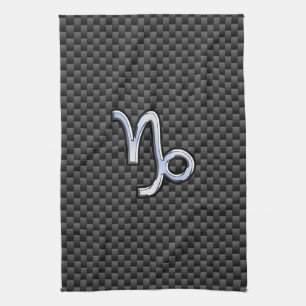 Linge De Cuisine Chrome argenté comme symbole du Capricorne en fibr