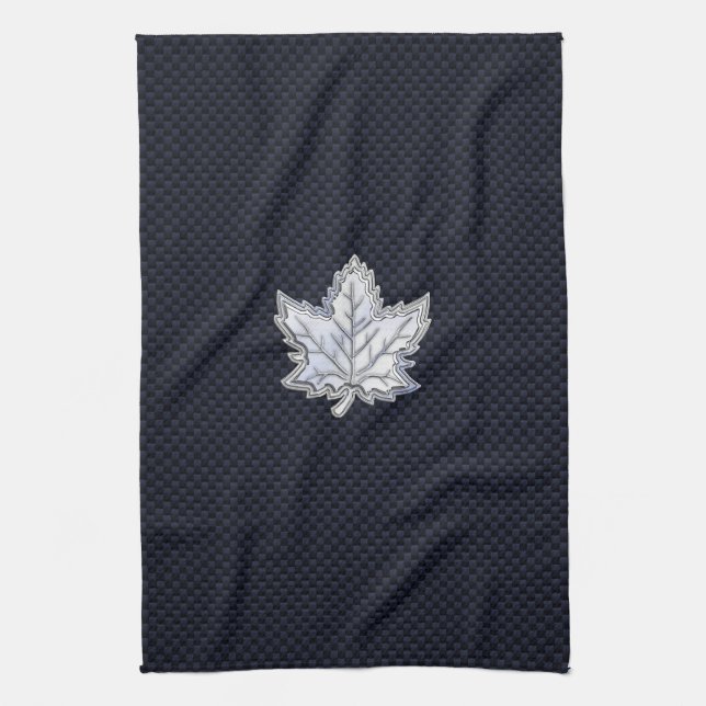 Linge De Cuisine Chrome Comme Maple Leaf Fibres de carbone Impressi (Vertical)