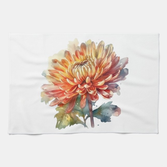 Linge De Cuisine Chrysanthème de la récolte d'or (Horizontal)