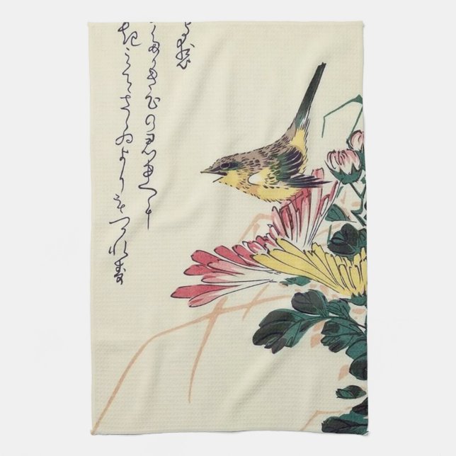 Linge De Cuisine Chrysanthèmes et Troglodyte, Hiroshige, Ukiyo-e (Vertical)