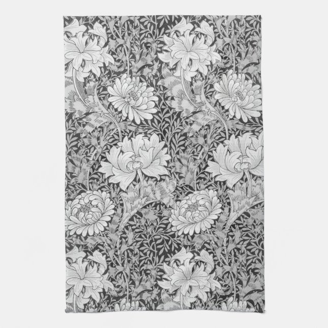 Linge De Cuisine Chrysanthemum Grey, William Morris (Vertical)
