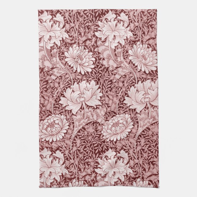 Linge De Cuisine Chrysanthemum Maroon, William Morris (Vertical)