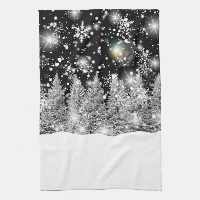 Linge De Cuisine Chute de neige au solstice d'hiver  (Vertical)