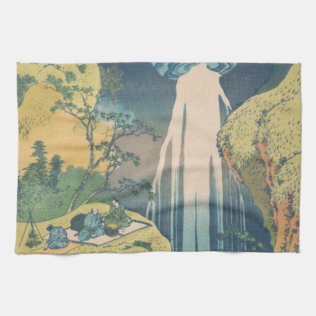 Linge De Cuisine Chutes d'Amida d'Hokusai Japon Cascade  (Horizontal)