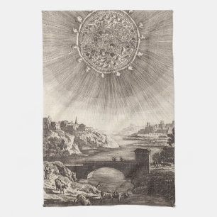 Linge De Cuisine Ciel d'astronomie antique avec soleil par Allain M