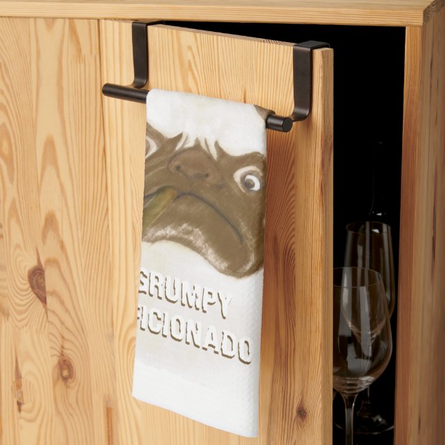 Linge De Cuisine Cigar à puggy Grumpy AFICIONADO personnalisé (Pliage en tiers)
