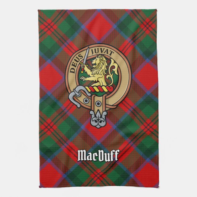Linge De Cuisine Cimier du clan MacDuff sur tartan (Vertical)
