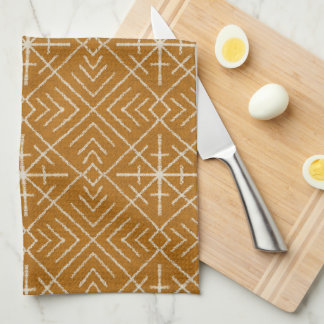 Linge De Cuisine Cinéma Bohème géométrique, Crème sur Orange