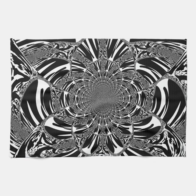 Linge De Cuisine Circulaire Zebra Kaleidoscope Art (Horizontal)