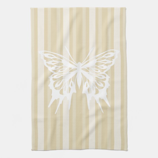 Linge De Cuisine Cire d'abeille Bande victorienne avec Papillon (Vertical)